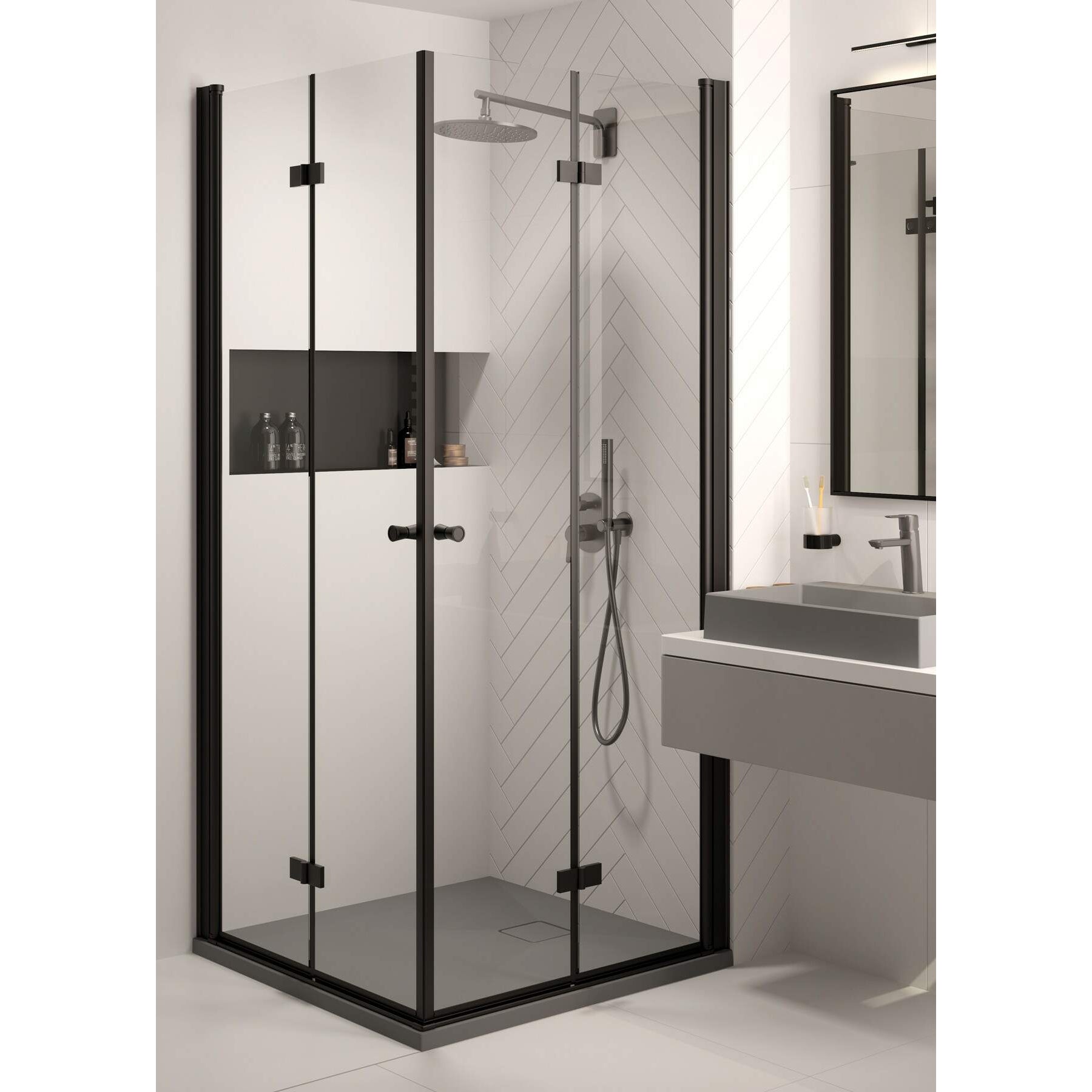Brodzik granitowy kwadratowy 90x90 cm Deante Correo KQR_S41B 8