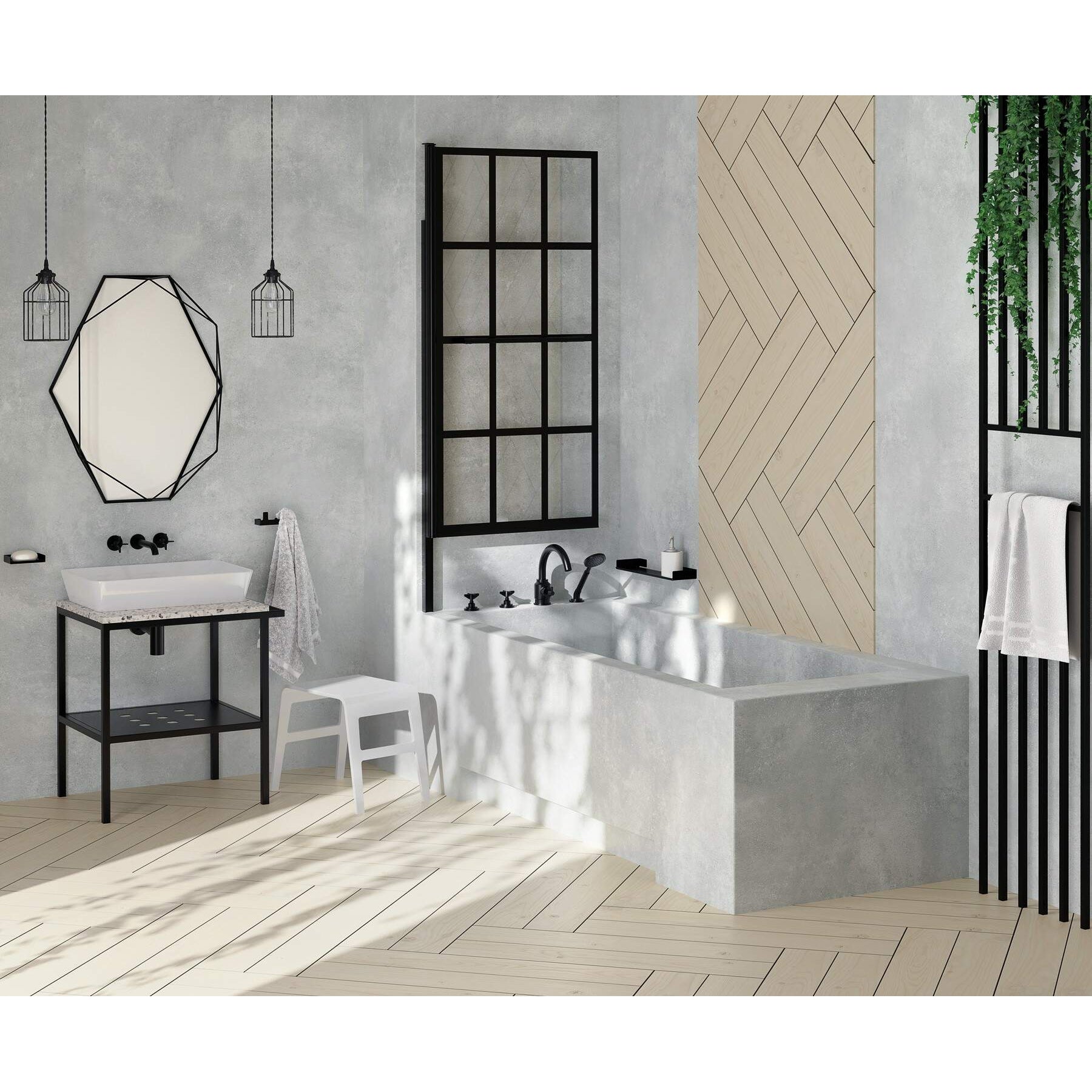 Bateria wannowa 4-otworowa z zestawem prysznicowym Deante Temisto BQT_N14D 3