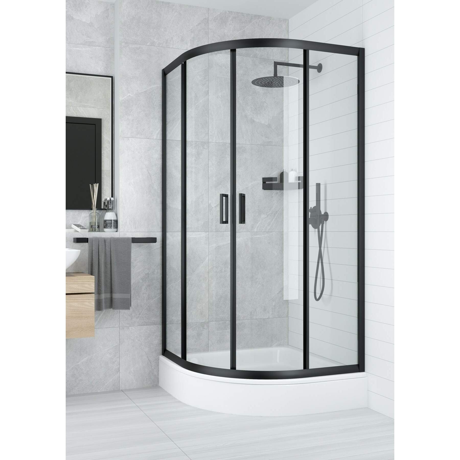 Brodzik akrylowy półokrągły 90 cm Deante Plus Ii KTU_031B 3