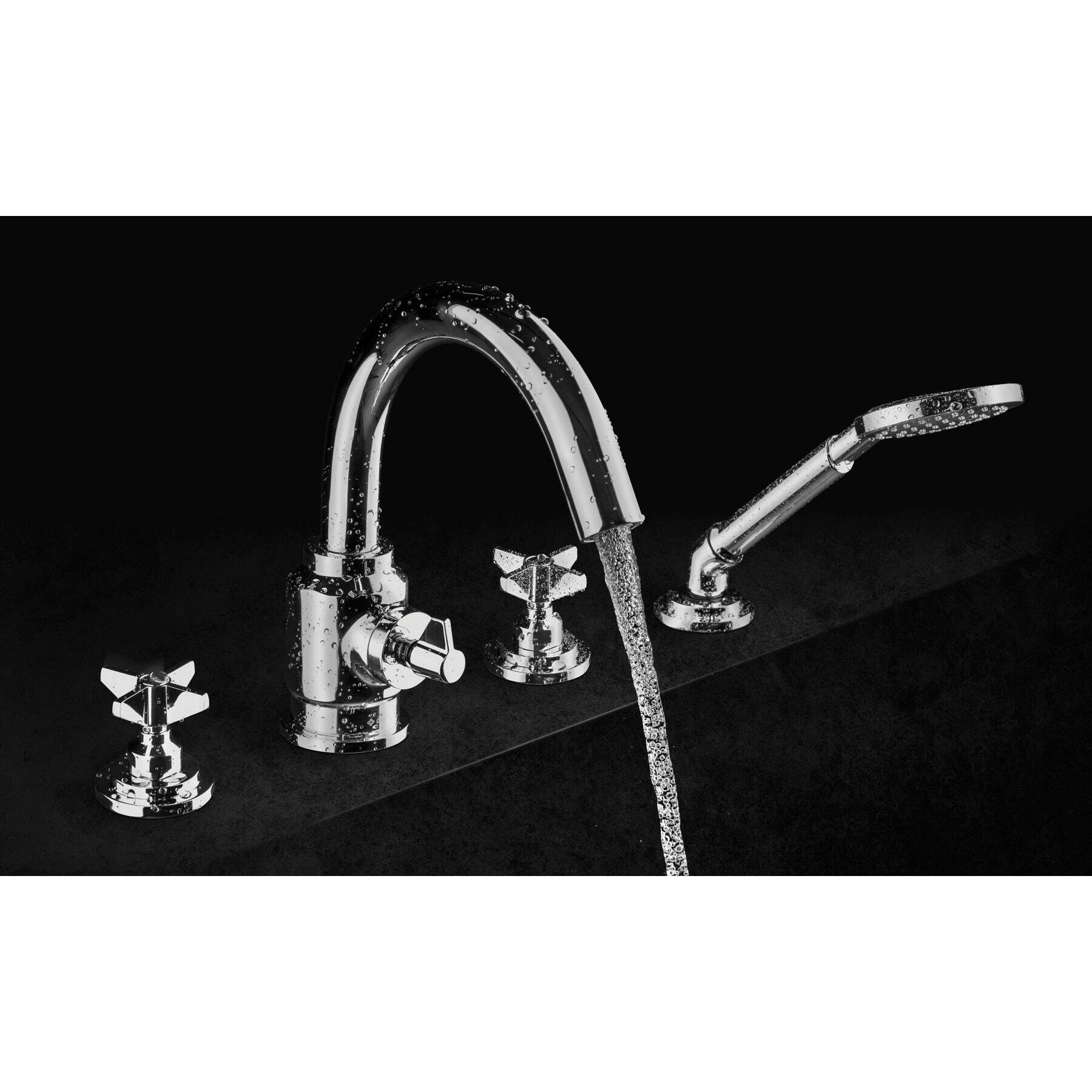 Bateria wannowa 4-otworowa z zestawem prysznicowym Deante Temisto BQT_014D 4