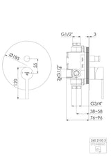 Bateria prysznicowa / wannowa Steinberg Seria 260 2103 3, element zewnętrzny