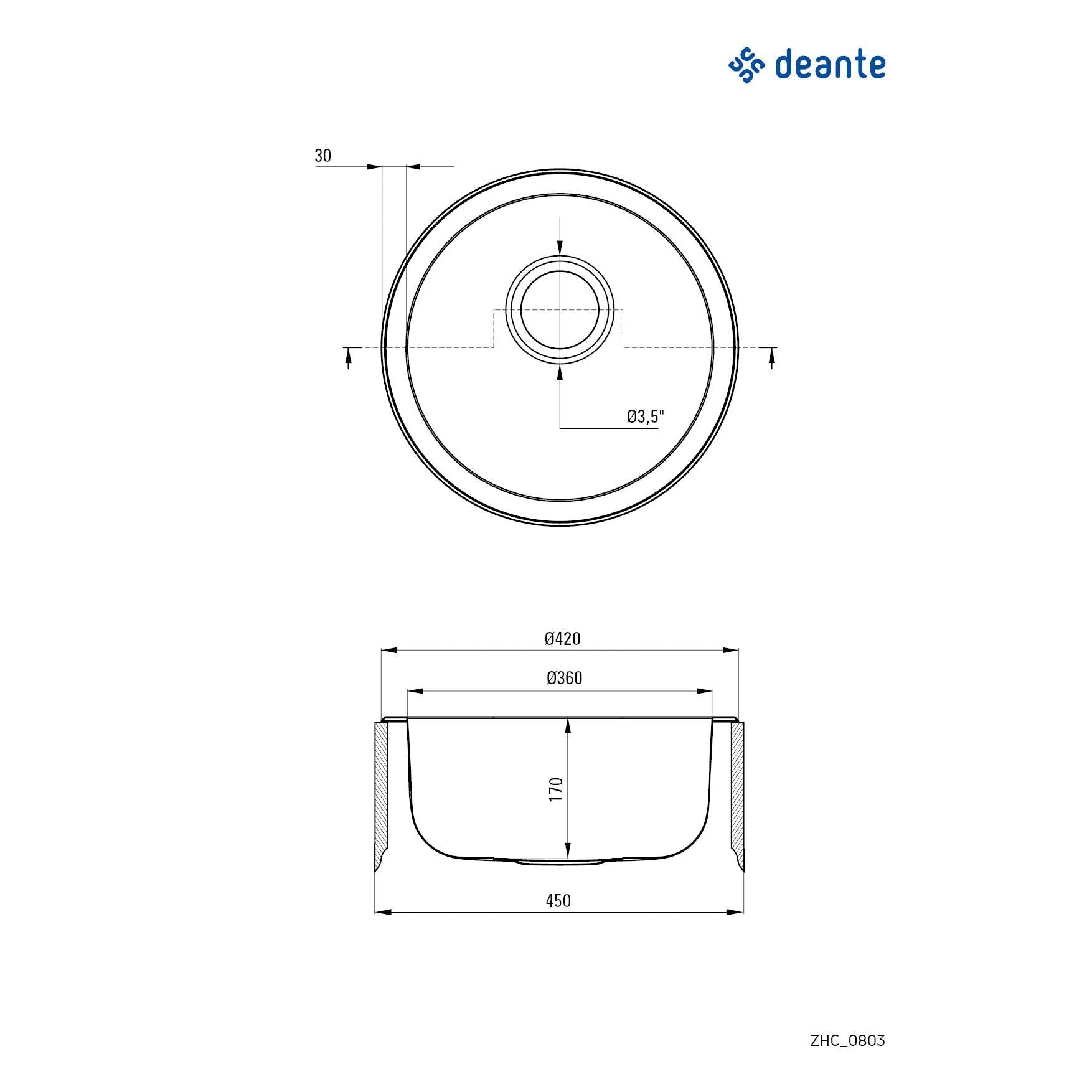 Zlewozmywak stalowy 1-komorowy Deante Twist ZHC_0813 2