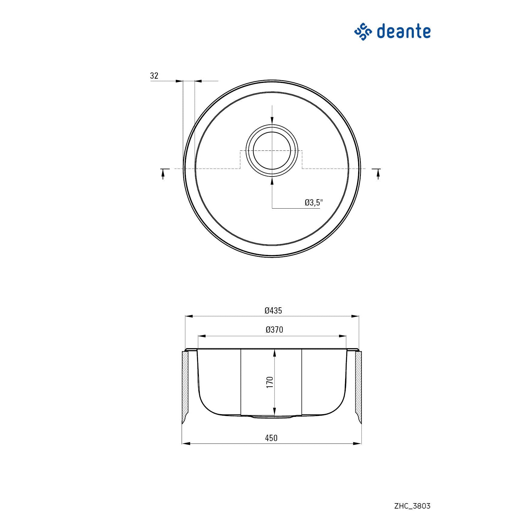 Zlewozmywak stalowy 1-komorowy Deante Twist ZHC_3803 2