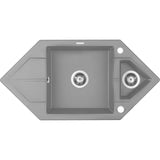 Zlewozmywak granitowy 1.5-komorowy z ociekaczem - Space-Saver Deante Hexon ZQP_S653 1