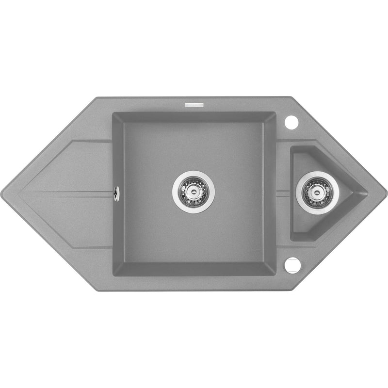 Zlewozmywak granitowy 1.5-komorowy z ociekaczem - Space-Saver Deante Hexon ZQP_S653 1
