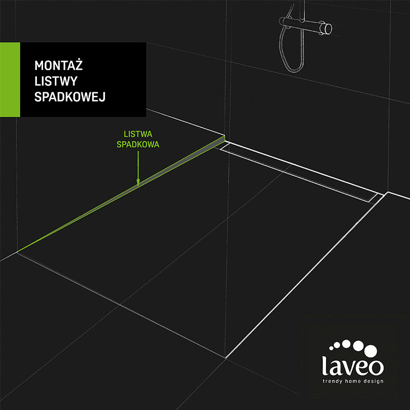 Listwa spadkowa do odpływu liniowego, prawa Laveo