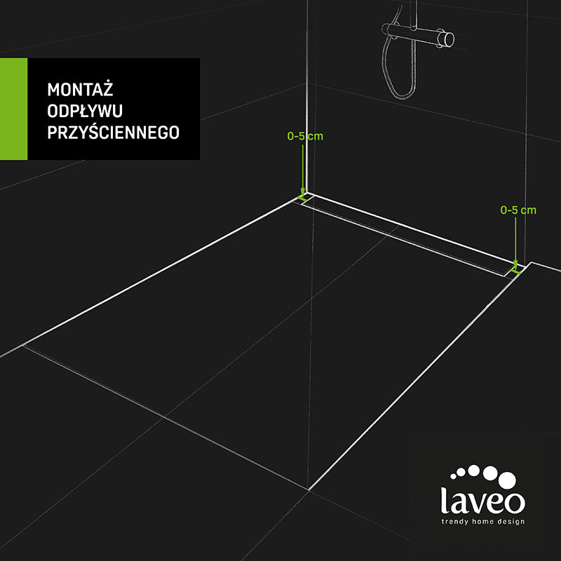 Odpływ liniowy przyścienny 50 cm Laveo Basso